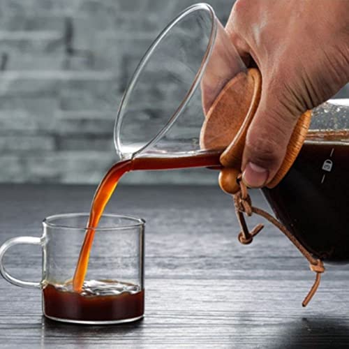Coffee Usa Glass Pour Over Coffee Maker - Coffee Dripper Set Maker - High Heat Resistant Carafe For Brewing. Beautiful Hand Blown Borosilicate Glass. (6 Cup) #TOP3