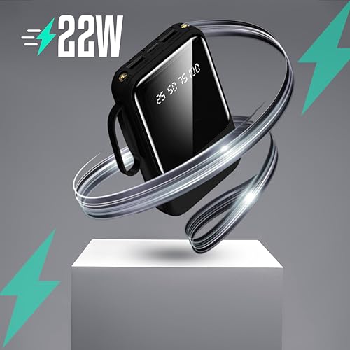 Image of 10000mAh Power Bank, 22W Fast Charging, LED Display, Multiple USB Ports, Smart Chip Technology (Black)