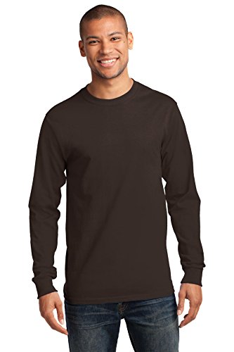 Port & Company - Long Sleeve Essential Tee 3XL Dark Chocolate