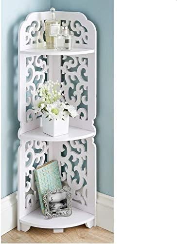 spot on dealz® Camille 3 Tier Corner Shelf Unit Bookshelf Stacking Shelf For Living Room Bedroom Decorative Furniture Display Shelving Units Free Standing