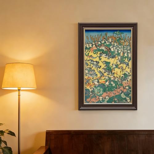 Bataille de grenouilles Kawanabe Kyosai poster toile déco murale 20x30 - 4