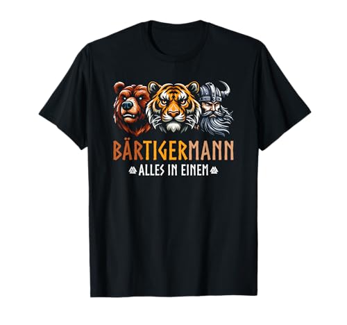 BÄRTIGERMANN Alles In Einem Bär Tiger Mann Wikinger T-Shirt