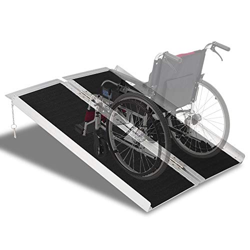OMECAL 3' Wheelchair Ramps Threshold,Portable 3ft Aluminum for Home Steps Doorway Stairs,Handicap House