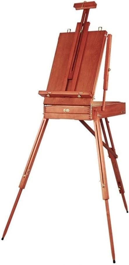 Cavalletto da Viaggio per Esterni, cavalletto Pieghevole con Scatola Tricolore, per Pittura, Schizzi e Disegno, Altezza: 145-183 cm