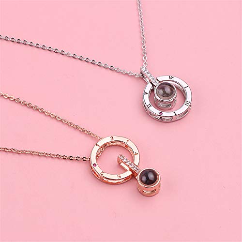 Inf-Way I Love You Necklace, 100 Languages Projection On Round Onyx Pendant Loving Memory Collarbone Necklace 1 Pcs (Silver) … #TOP4