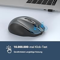 TECKNET Kabellose Maus, 2.4G Optische Funkmaus mit USB Empfänger, Grau – Ansicht 6