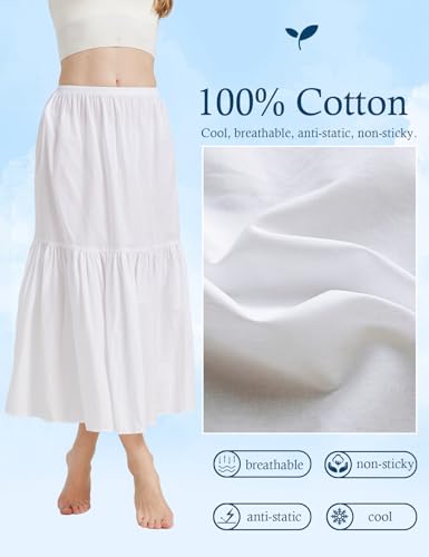 BEAUTELICATE Half Slip Skirt Extender 100% Cotton Vintage Underskirt3