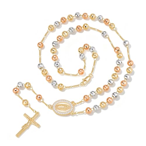 FLHEART Catholic Crucifix Rosary Y Necklace