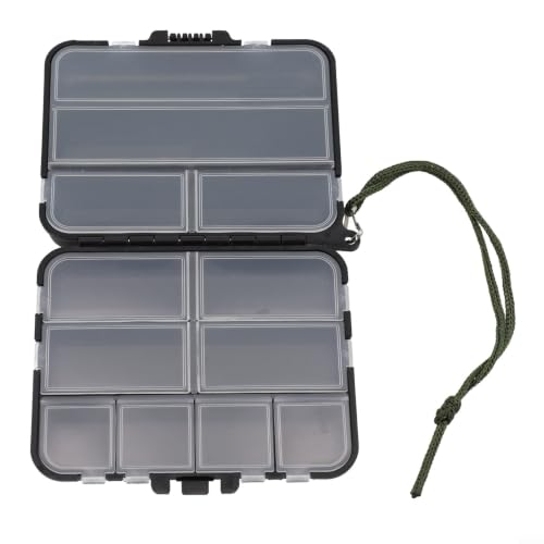 NexRen Carp Fishing Tackle Box With Multiple Grids And Double Sided Compartments For Bait, Lures And Hooks Organizer With Carry Strap(12 * 9.5 * 3.5cm