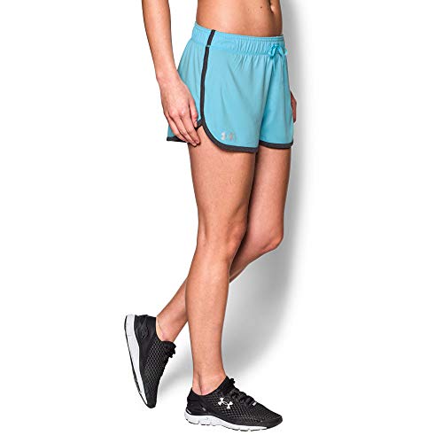 Under Armour Women's Tech Shorts, Sky Blue (914)/Metallic Silver, Medium