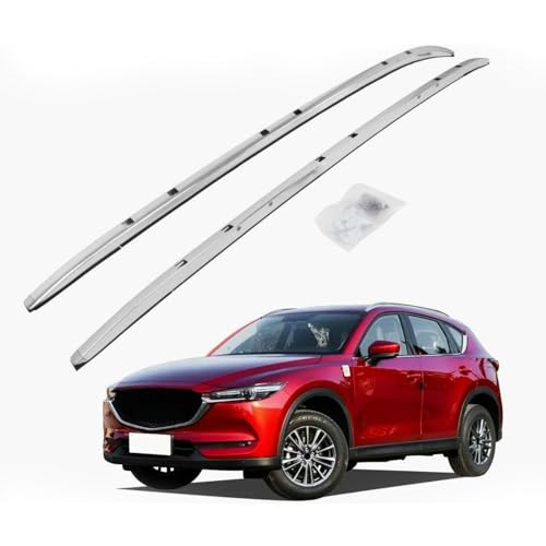 Dachreling passend für Mazda CX-5 2017-2024 Silber Dachträger Seitenschienen Cargo Carrier