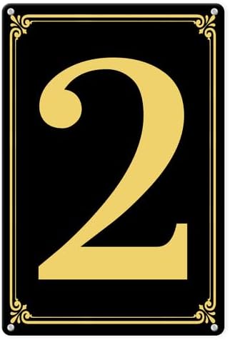 Green Number 2 Sign, House Number Address Metal Sign 5×8in, Sturdy Aluminum Wall Signs, Numbered Signs Outdoor for Parking Lots, Dock, Court, Aisle, Field, Tennis Court, Building