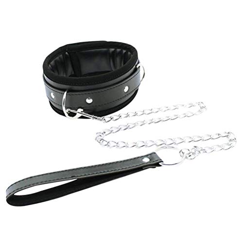 jerbro 1 Stk. Halsband Erwachsene Sex Spielzeug Flirt SM Halsband-Geschirr mit Leine Ketten schwarzrot (BDSM01)