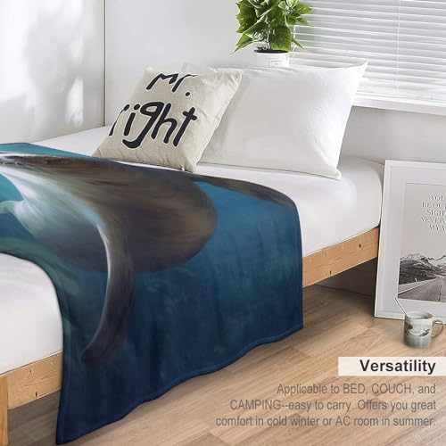Couverture phoque en polaire douce pour lit et canapé douillet 150x200