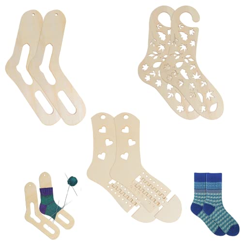 COSYOO Adjustable Wooden Sock Blockers, 6-Piece Set