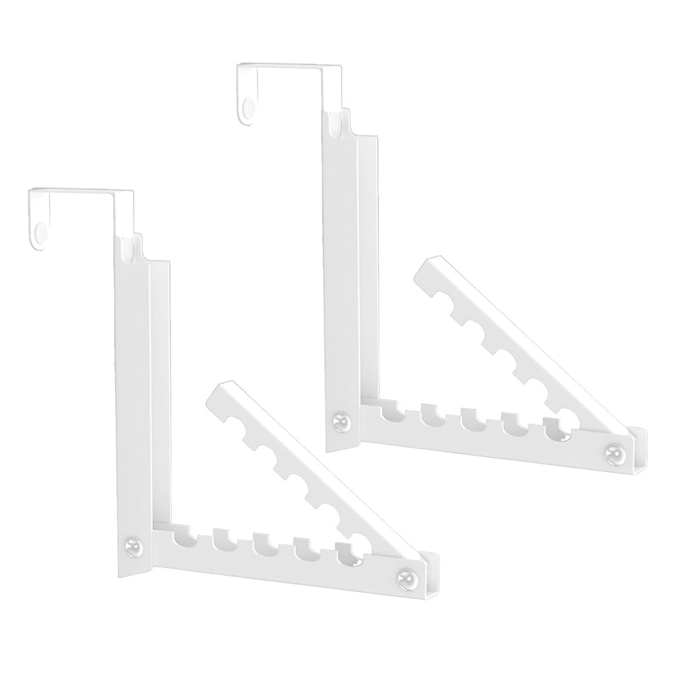 CTRLZS Over Door Drying Rack with 10 Ridges, 2 Pcs over Door Hooks& Clothes Hanger, Space-Saving Design, Door Hooks