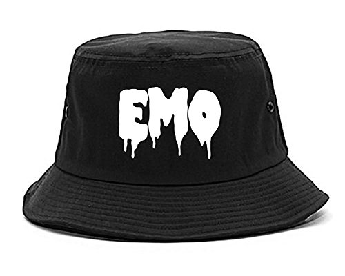 Emo Goth Bucket Hat Black