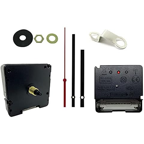 New Replacement Radio Controlled Ticking Quartz Clock Movement Mechanism - Gold Thread 8.5mm - Faces Up To 6mm Thick (130mm Black Metal Hands) Cover