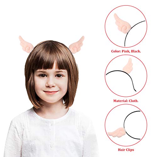 Lurrose 3 Peças de Grampo de Cabelo de Asas de Anjo de Pelíºcia E Tiara Fofas Presilhas de Cabelo Ad