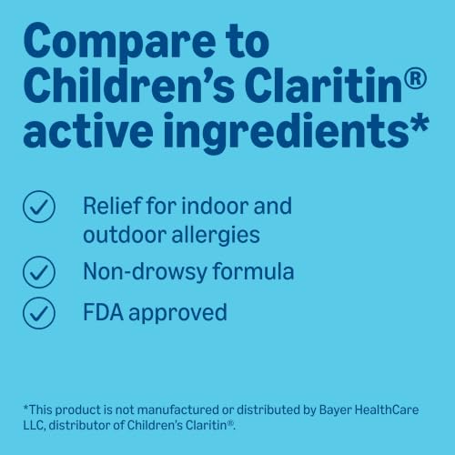 Amazon Basics Children’s Allergy Medicine, 24 Hour Loratadine Oral Solution 5 mg/5 mL, Non-Drowsy Antihistamine, Grape Flavor, Ages 2 and Older, 8 fl oz (Pack of 1) (Previously Care) - image 3