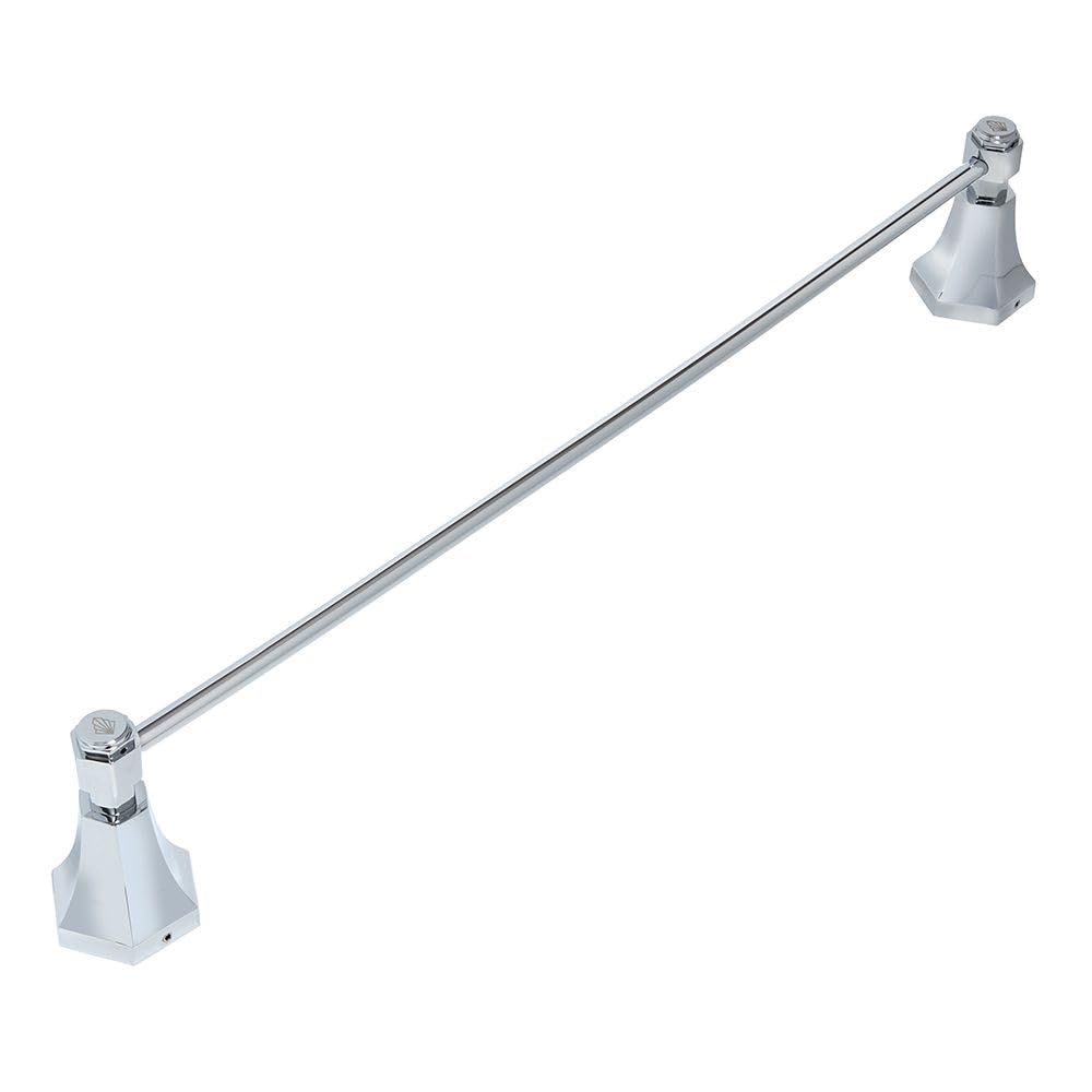 Milano Earlham Art Deco Bathroom Wall Mounted Towel Rail Holder - Chrome