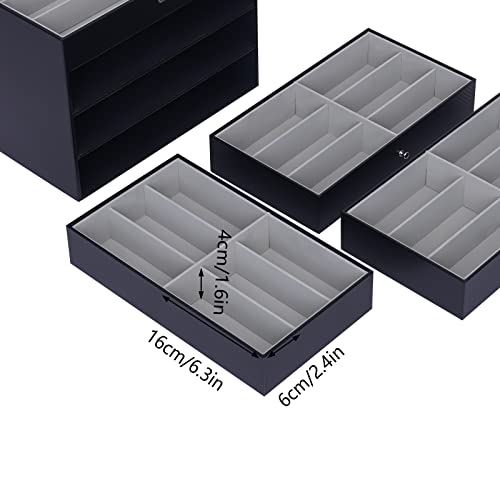 Eyeglasses Eyewear Display Box,24 Slots Black Sunglass Glasses Storage, Sun Glasses Case Holder Box Jewelry Watch Organizer with Cover by Coehazelf - Image 8