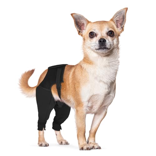 Marnonsis Dog Leg Sleeve Rear Leg for Stop Licking, Recovery Dog Pants for Wound ACL TPLO After Surgery, Cone Alternative Protective, S