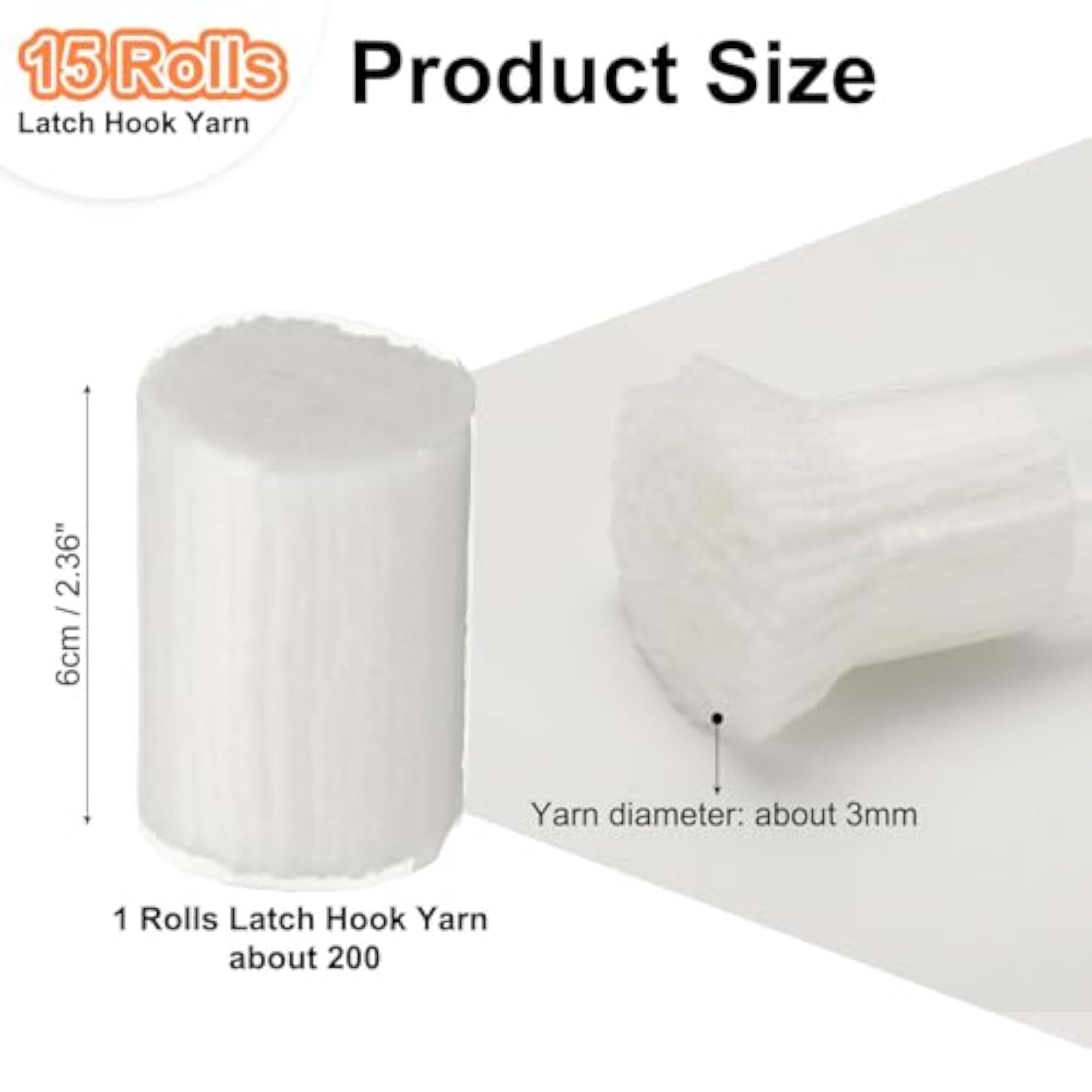 15 Rolls Latch Hook Yarn for Rug Making