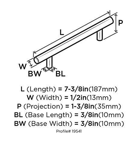 Amerock | Cabinet Pull | Polished Nickel | 5-1/16 Inch (128 Mm) Center To Center | Bar Pulls | 1 Pack | Drawer Pull | Drawer Handle | Cabinet Hardware #TOP6