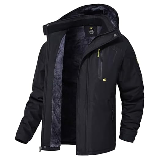 QPNGRP Mens Waterproof Ski Snowboarding Jacket Winter Windproof Snow Coat Black Large