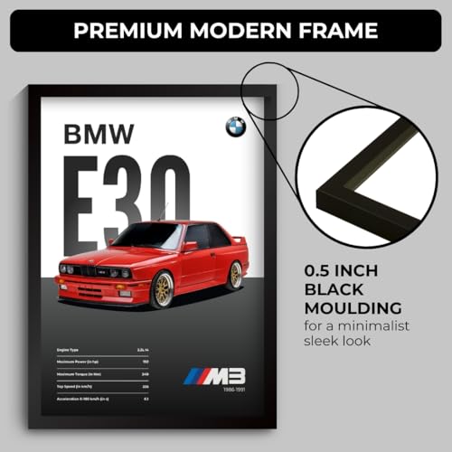 Image of Funk You Store BMW E30 M3 Poster | Framed Poster of E30 M3 A4 Sized (31 x 23 cm) | BMW Car Posters for Wall, Gift for Boys, Car Frames | Cars Posters for Wall, Bedroom, Hostel, Study Room (F 047)