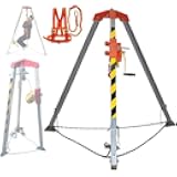 Emergency Rescue Tripod Kit with Winch & Anti-Dropping Device for Confined Space Fall Protection, Sewer Rescue, Safety Equipment for Emergency Response