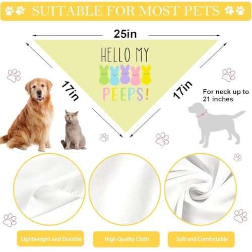 Easter Dog Bandana, 2 Pack Adjustable Holiday Party Pets Easter Egg Rabbit Bandana Triangle Bibs Cat Scarf Set — view 3