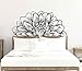 Mandala in Half Dahlia Wall Decal Lotus Flower Interior Home Decor Meditation Mandala Wall Art Stickers BA787 (Black, M-15.7X31.5inch)
