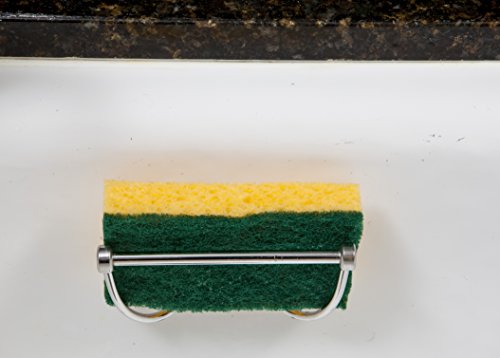 Skoy Sink Holder/Caddy For Kitchen Sink, Premium Stainless Steel, No Suction, Magnetic, Sponge Cloth, Scrub, Brush Holder, Kitchen Sink Accessory #TOP6