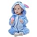 Produktbild EOZY Baby Strampler Mädchen Jungen Romper Tier Overall Bodysuit 0-3Monat Blau
