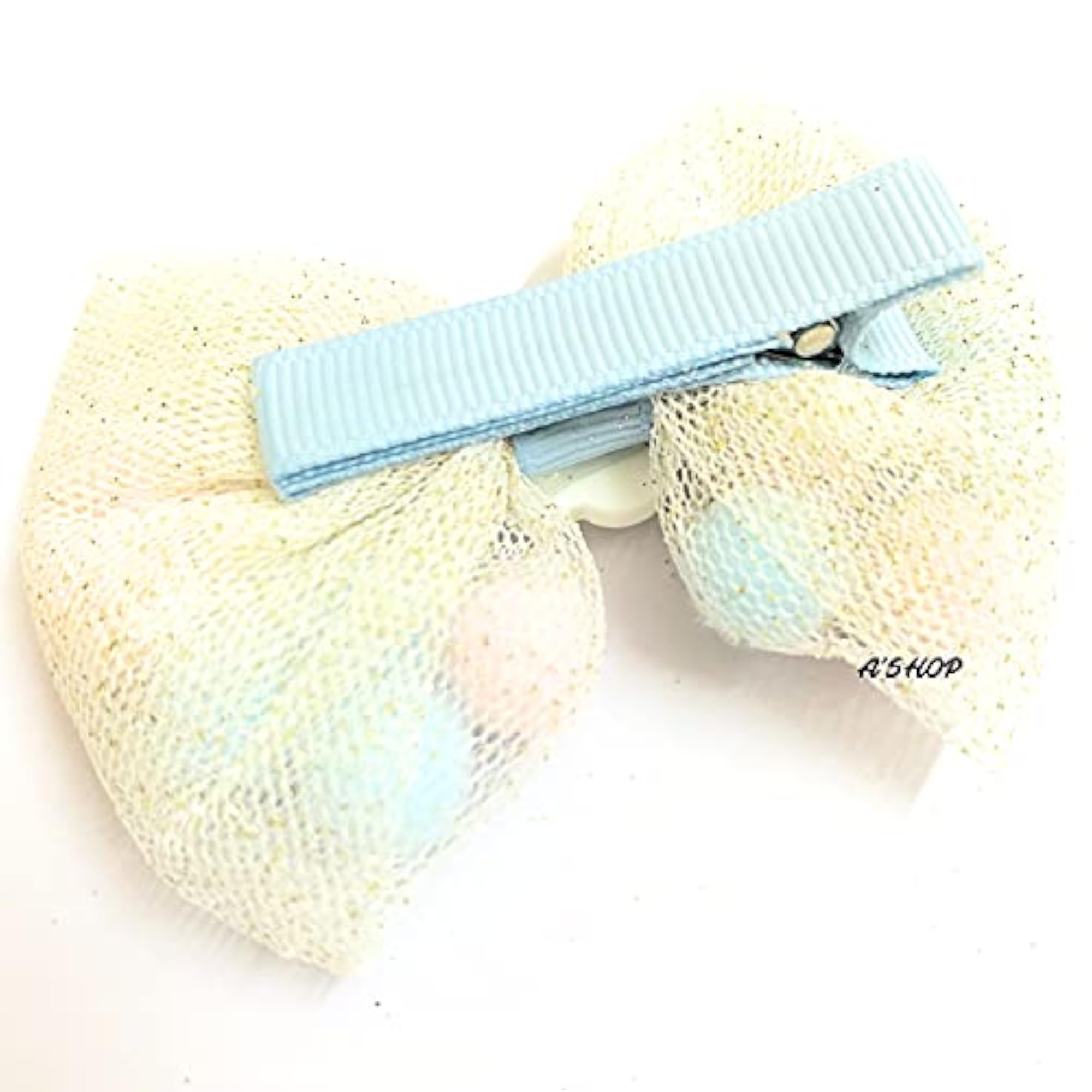 Girls' Colorful Pompom Shimmery Alligator Clip Bow, Gift