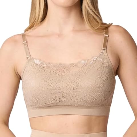 Coobie Seamless Lace Coverage Bra,Light Nude,One Size Cover