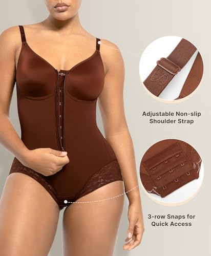 Image of SHAPELLX Faja Body Shaper for Women, Zipper Shapewear Bodysuit with Bra