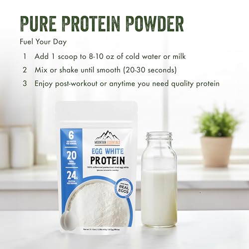 Egg White Protein Powder, 24g Protein per Serving, Unflavored – 100% Pure Pasteurized Dried Egg Whites, Gluten Free, 21.12 oz (20 Servings), Made in USA, Ideal for Baking, Cooking & Protein Shakes - Thumbnail 7