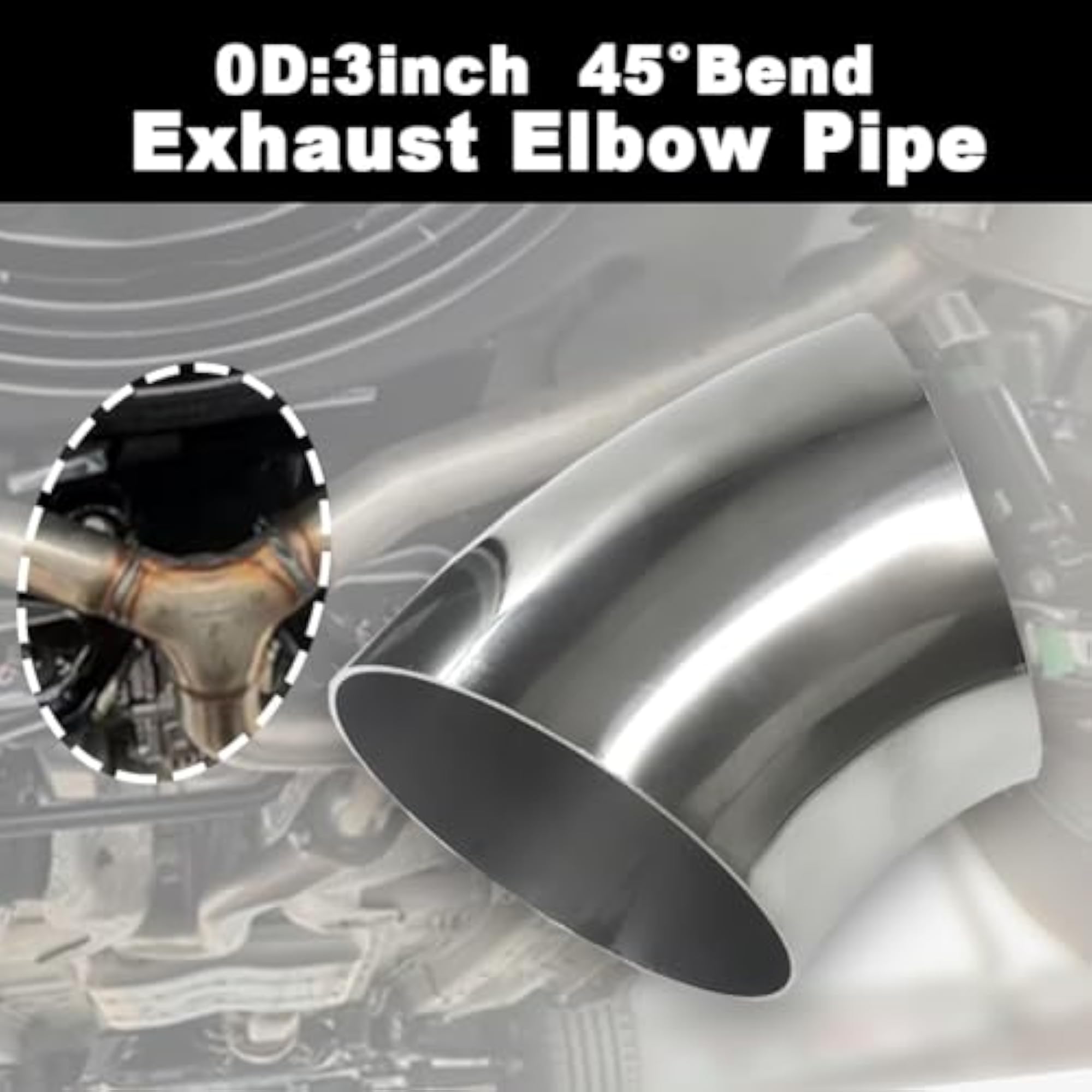 4pcs 45 Degree SS304 Stainless Steel Bend Tube Exhaust Elbow Pipe