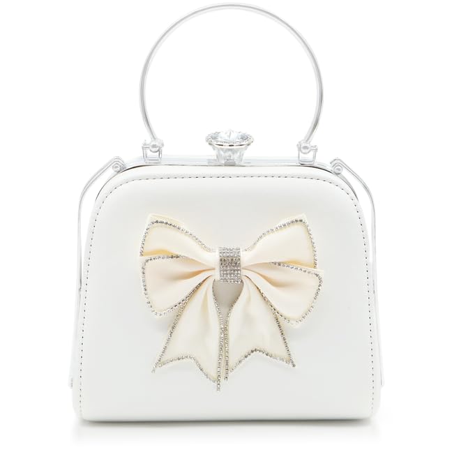 QTKJ Ribbon Evening Bag, Clutch Purses for Women, Crossbody Bag for Wedding Party