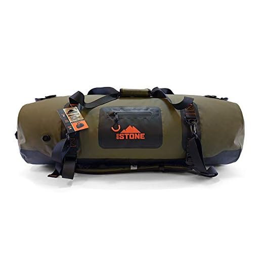 Big Stone Fully Waterproof, airtight, Submersible, Heavy Duty, Rugged, Scuba Zipper Dry Bag - Carry as Duffel, Backpack or Shoulder - Large/x-Large (90 Liter)