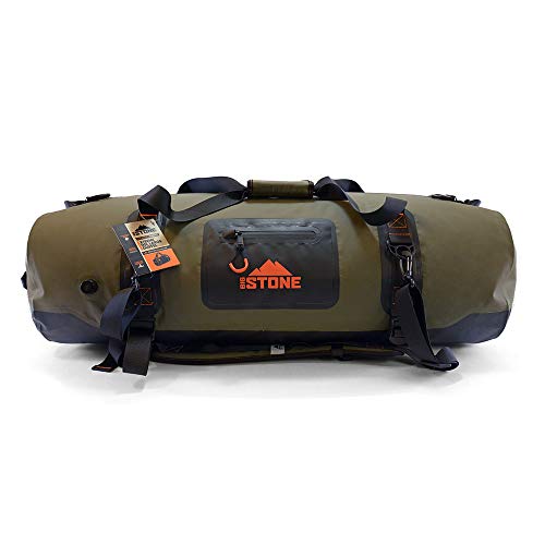 Big Stone Fully Waterproof, airtight, Submersible, Heavy Duty, Rugged, Scuba Zipper Dry Bag - Carry as Duffel, Backpack or Shoulder - Large/x-Large (90 Liter)