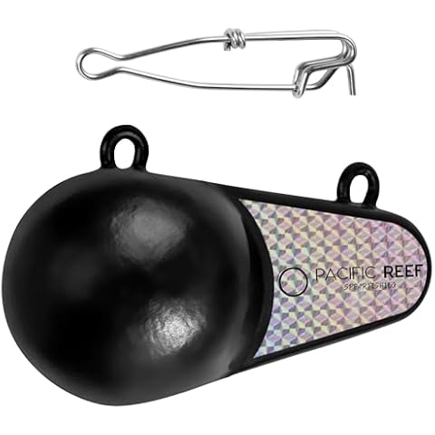 PacificReef® Downrigger Weight Oval w/Fin Coated Ball [4lbs, 6lbs, 8lbs, 10lbs, 12lbs] - Sinker for Downriggers Weight Pancake Oval Canon Ball with Protective Vinyl Coating for Salmon (8 lbs) Cover
