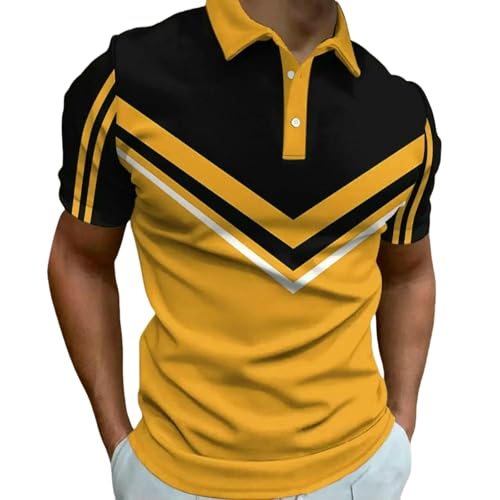OWYALQ Men's T-Shirt Men Shirt Summer Casual Short Sleeve Button Top Street Sport Style Oversize Clothing Golf Sweaters-plc04c20250629y-s