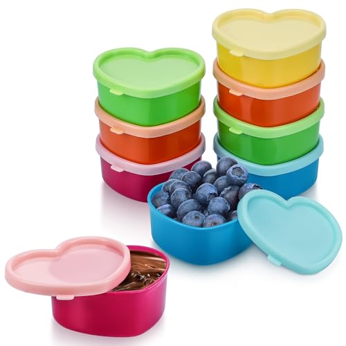 9Pc Small Food Containers with Lids, 90ML Plastic Snack Pots, Small Plastic Containers with Lids, Airtight Kitchen Food Container Set, Reusable Small Pots with Lids for Lunch, Yoghurt, Freezer Safe