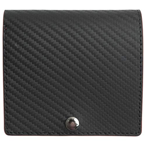 [Dom Teporna Italy] 二つ折り財布 マネークリップ並みの薄さ15mm 牛革 イタリアンカーボンレザー ミニマリスト メンズ レディース ブラック