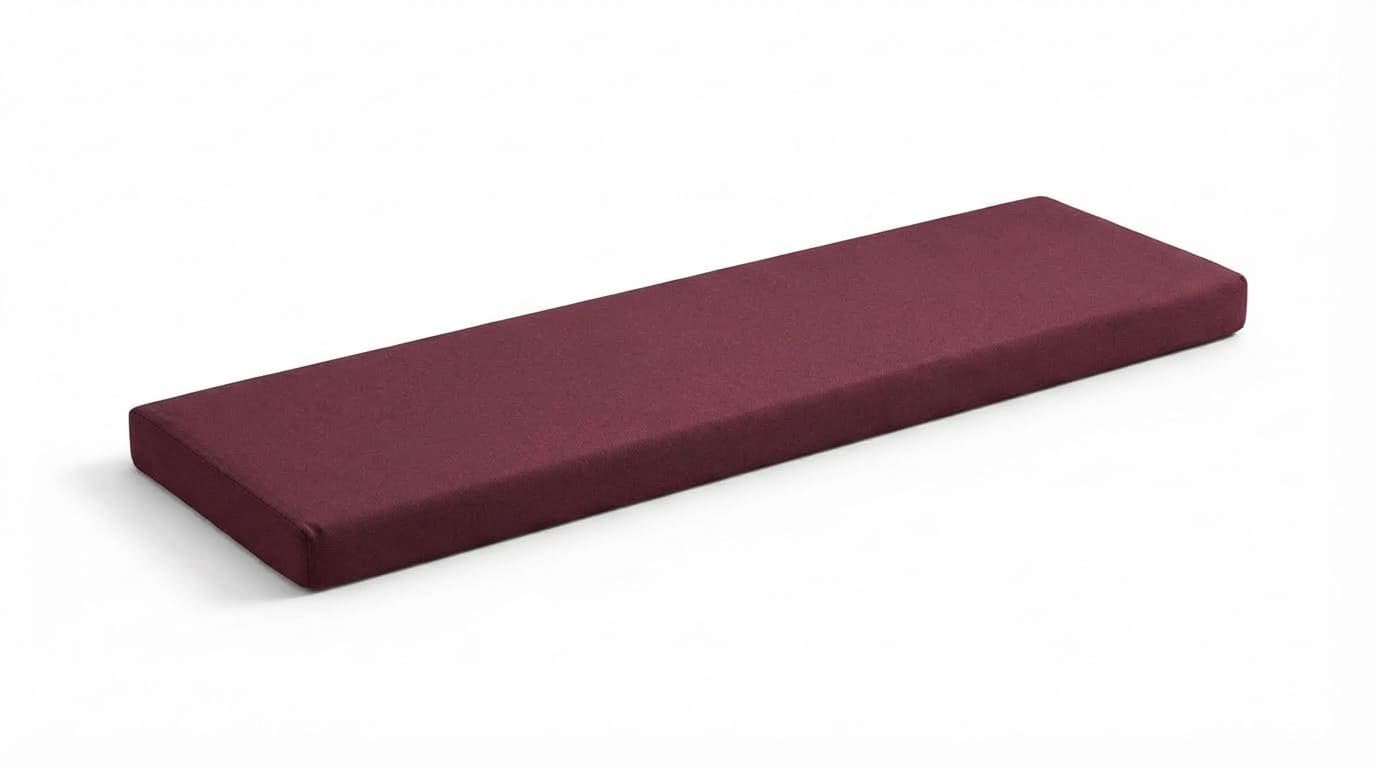 DREAMLAYER Waterproof Bench Cushion Seat Pad for Dining, Window & Garden Benches – Comfortable, Durable Seat Cushion for Indoor & Outdoor Use | UK-Made (Burgundy, 2-Seater Bench 102 x 40 x 5cm) — image 1
