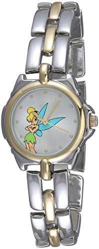 ACCUTIME Disney Women's TK2020 Tinkerbell Silver Sunray Dial Two-Tone Bracelet Watch